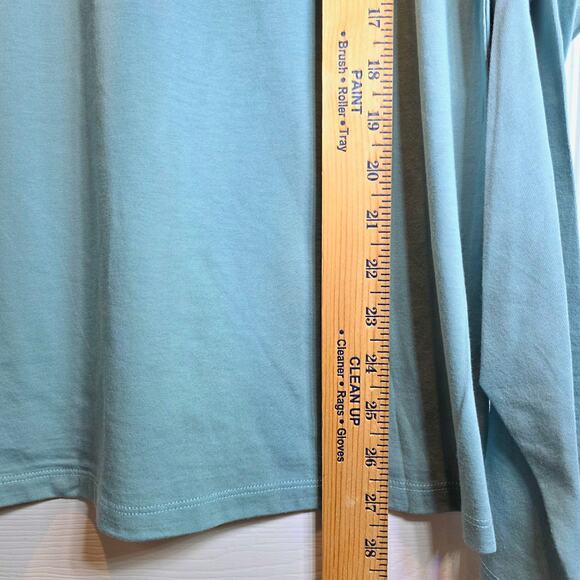 Sundance Cascading Puff Long Sleeve Top Sz XL Green Blue Raglan Pullover Top - Picture 9 of 9